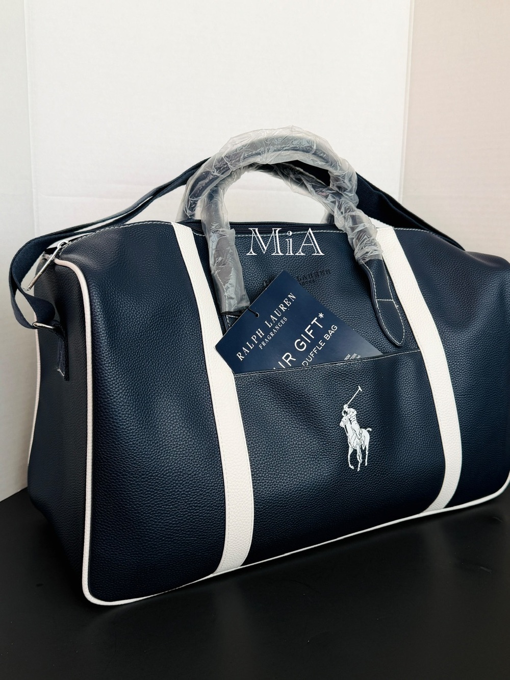 Ralph Lauren Polo Travel / Weekend /Gym Bag With Side Pocket + Strap (Dark Navy) - Picture 5 of 9